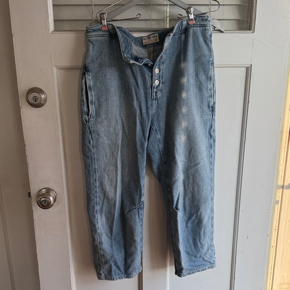 Free People Light Blue Barrel Jeans